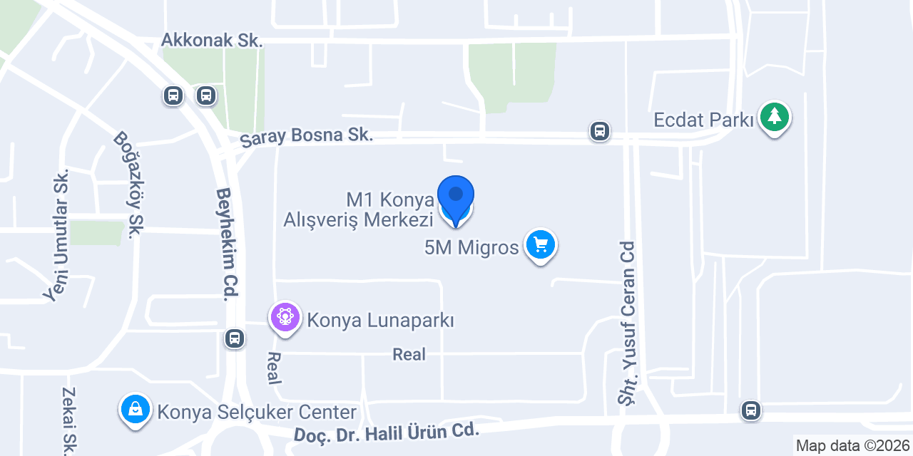 M1 Konya Alışveriş Merkezi konumu