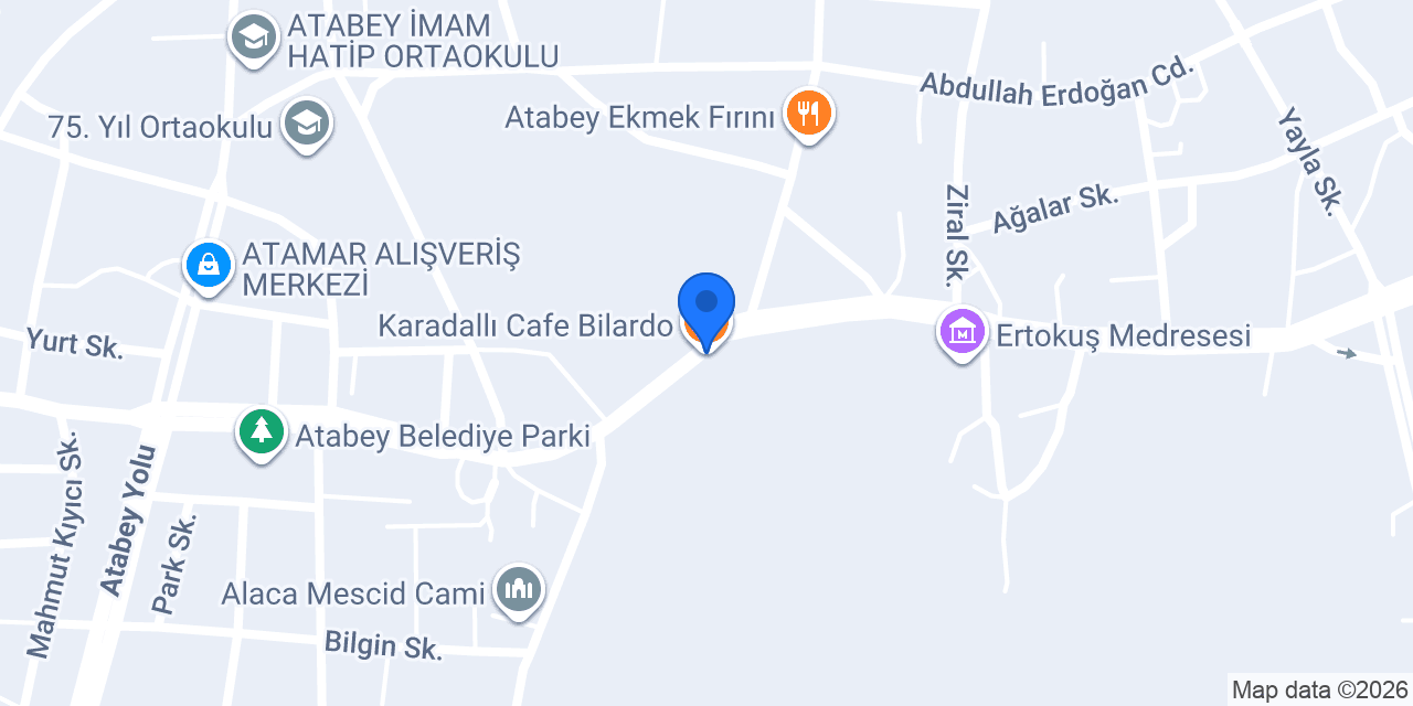 Karadallı Cafe Bilardo konumu