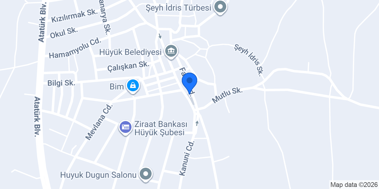 Hüyük İlçe Emniyet Amirliği konumu