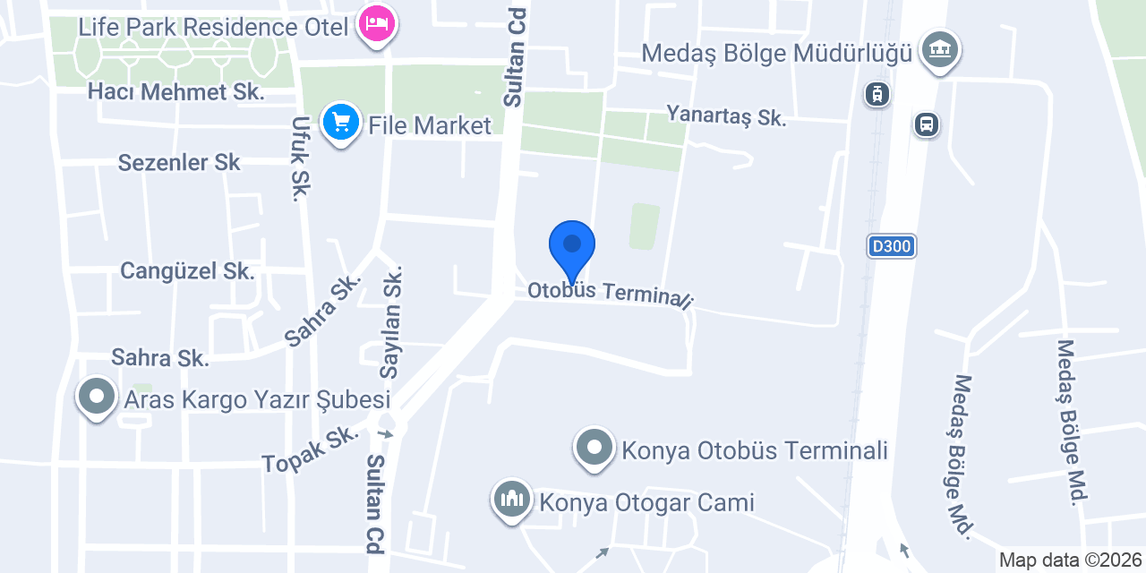 Mevlana Sürücü Kursu Otoğar Şubesi konumu