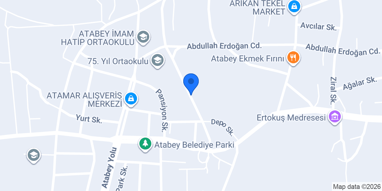 Atabey Belediye Fırını konumu
