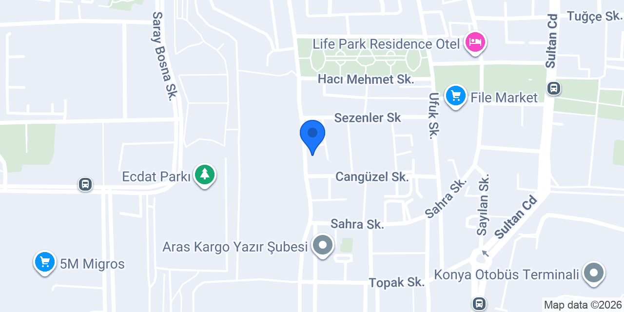 Konya Çiçek Dünyası (Selçuklu-Yazır) konumu