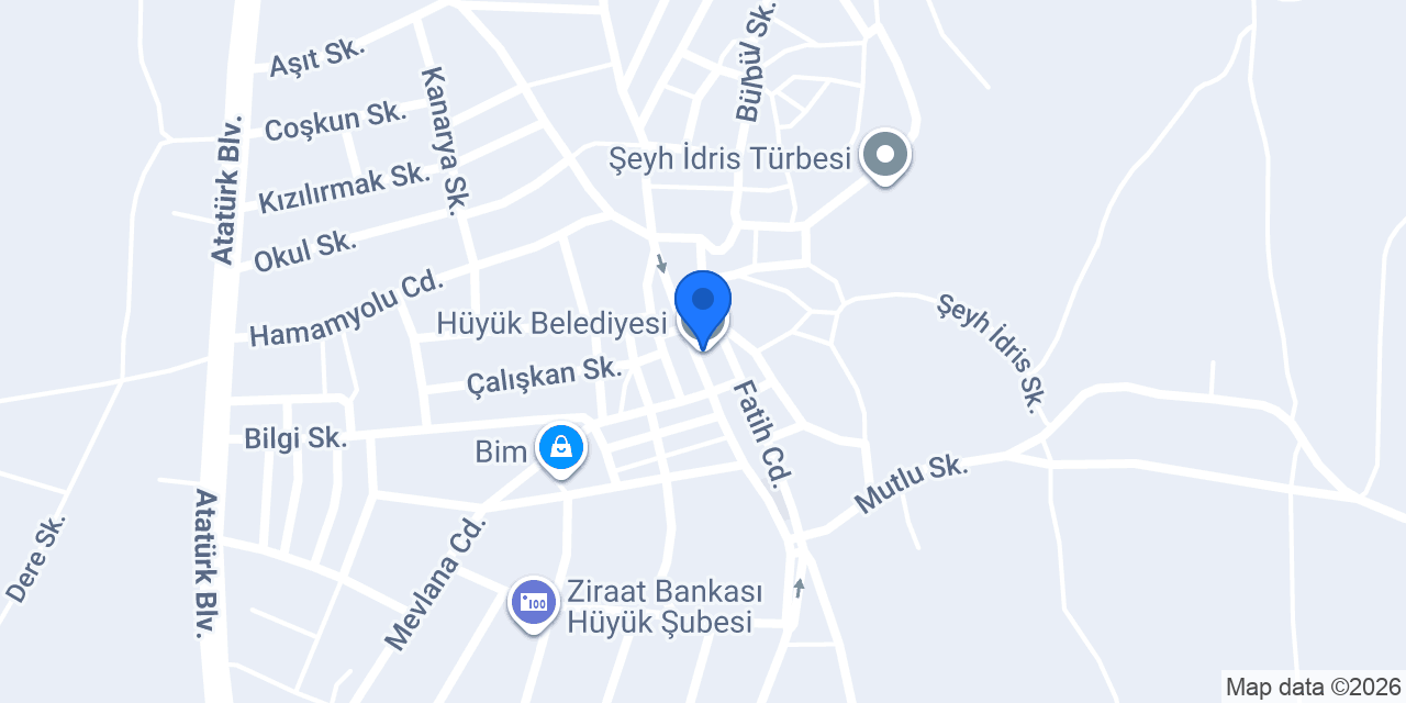Hüyük Belediyesi konumu