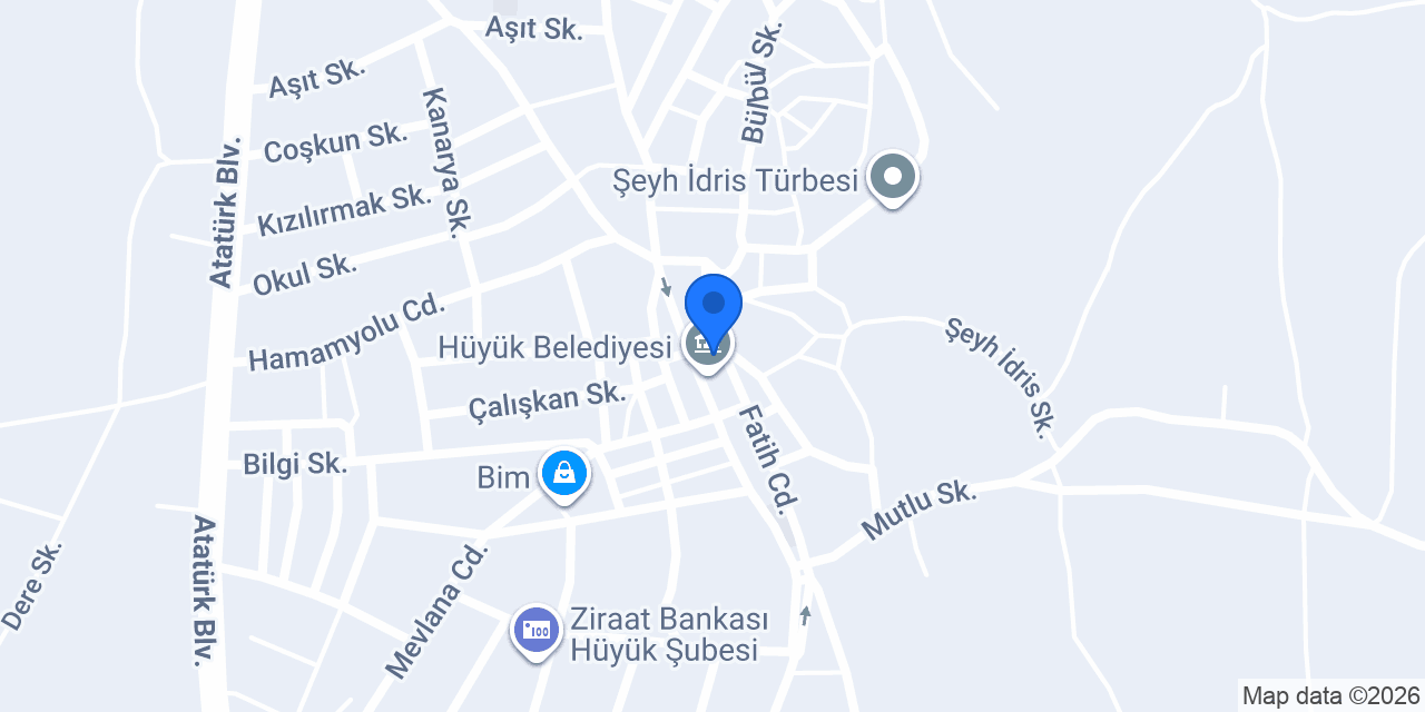 Hüyük Pati Petshop konumu