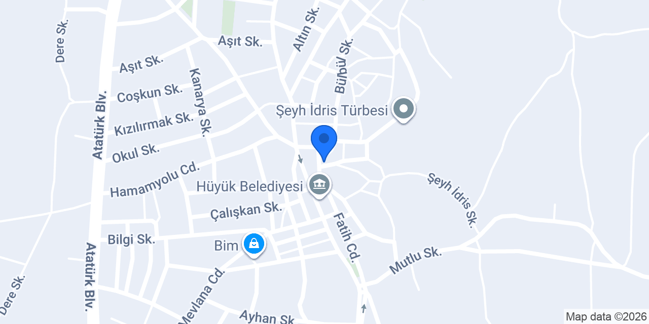 Hüyük Lisesi konumu