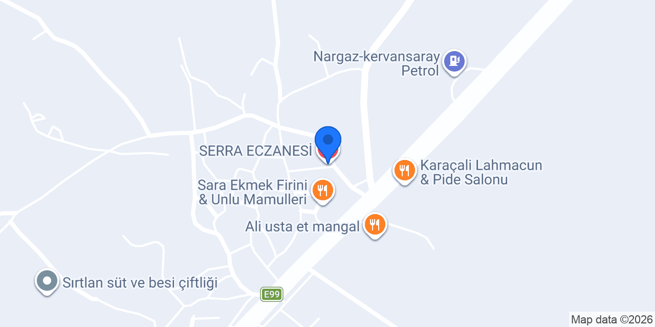 SERRA ECZANESİ konumu