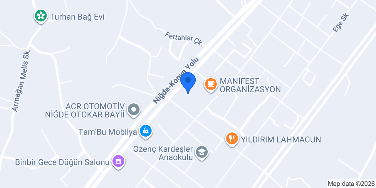 Kelebek Mobilya - Niğde konumu