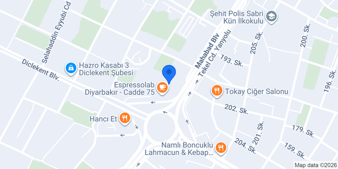 Vakıf Katılım Diyarbakır Şubesi konumu