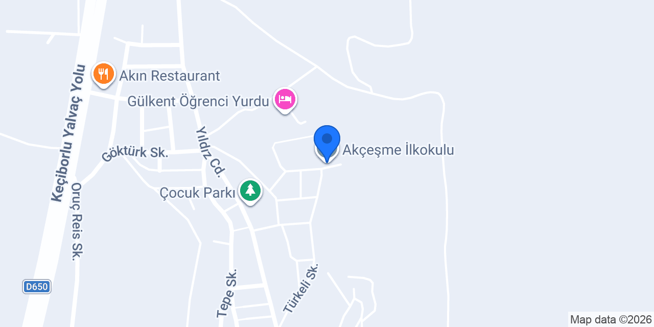 Akçeşme İlkokulu konumu