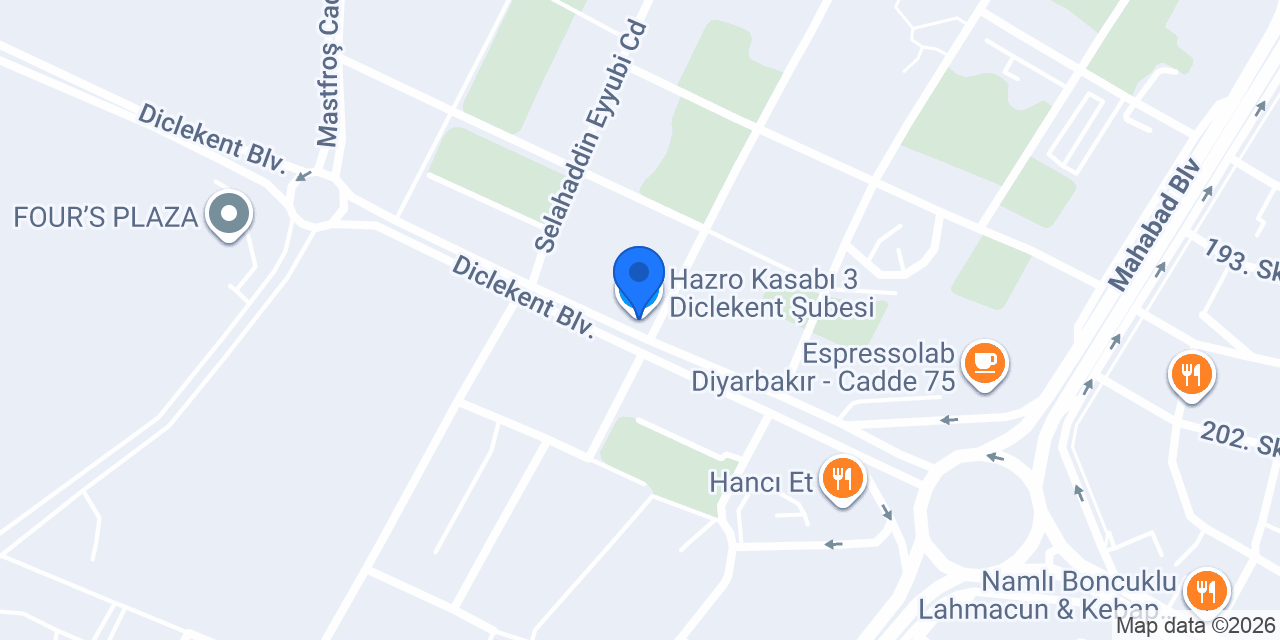 Hazro Kasabı 3 Diclekent Şubesi konumu