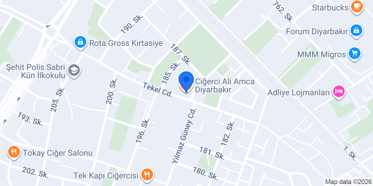 Ciğerci Ali Amca Diyarbakır konumu