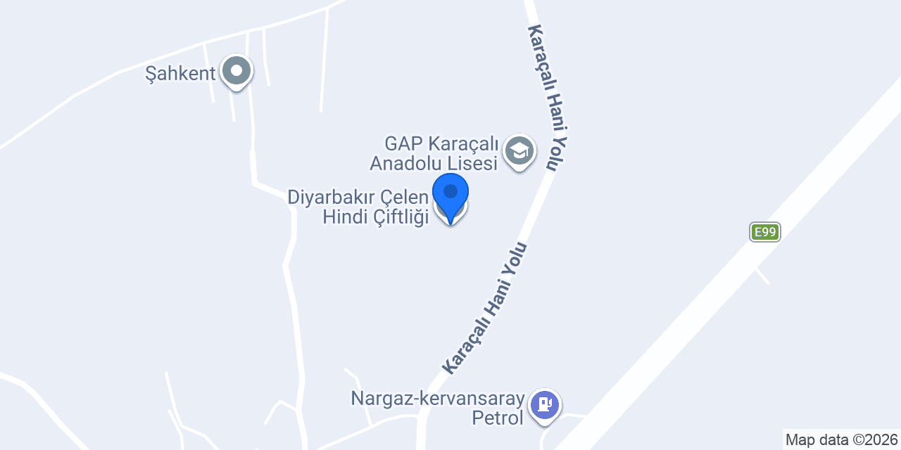 Diyarbakır Çelen Hindi Çiftliği konumu