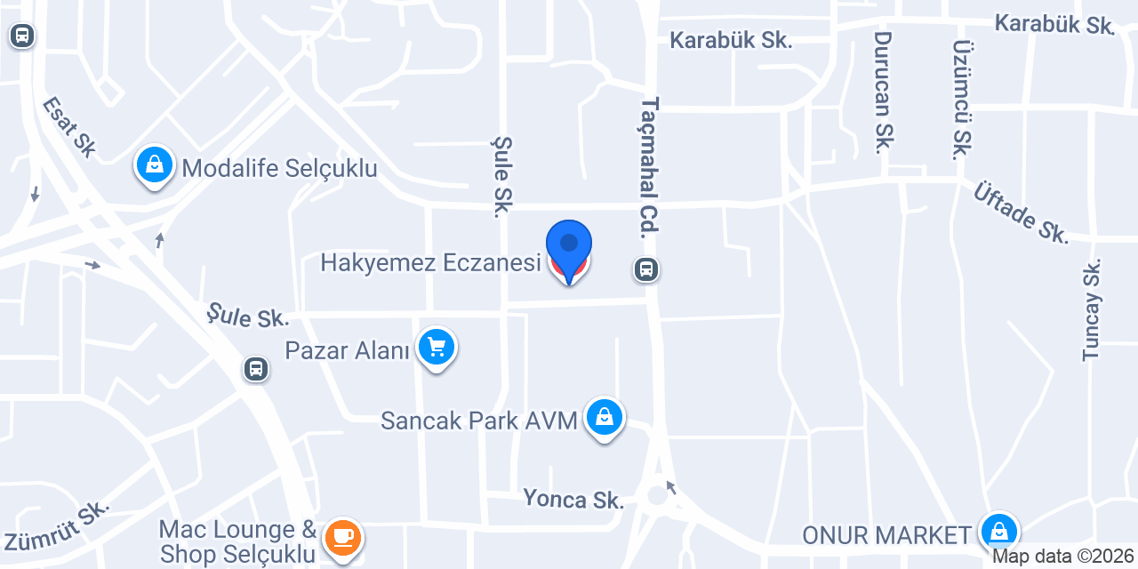 Hakyemez Eczanesi konumu