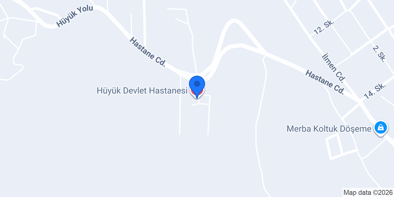 Hüyük Devlet Hastanesi konumu