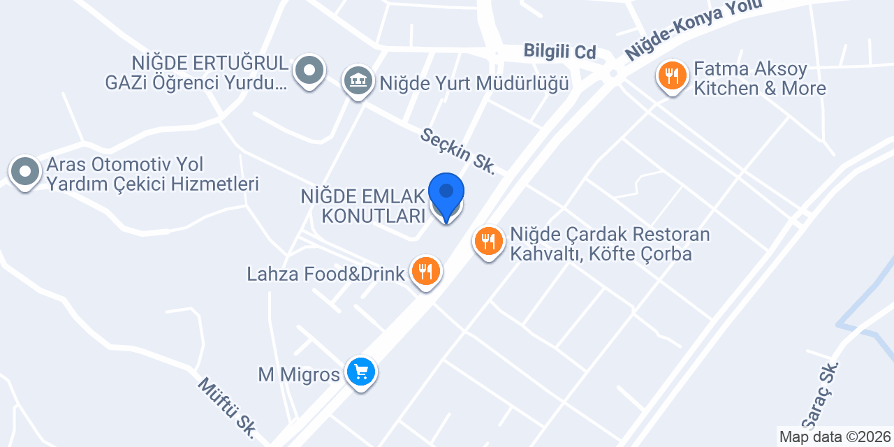 NİĞDE EMLAK KONUTLARI konumu