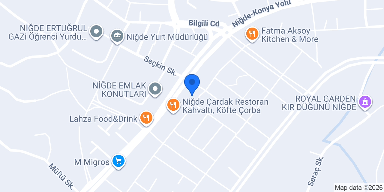 Niğde Maraş Dondurma konumu