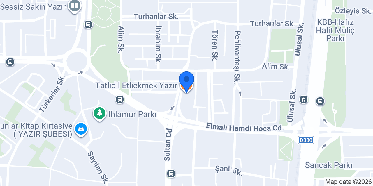 Tatlıdil Etliekmek Yazır konumu