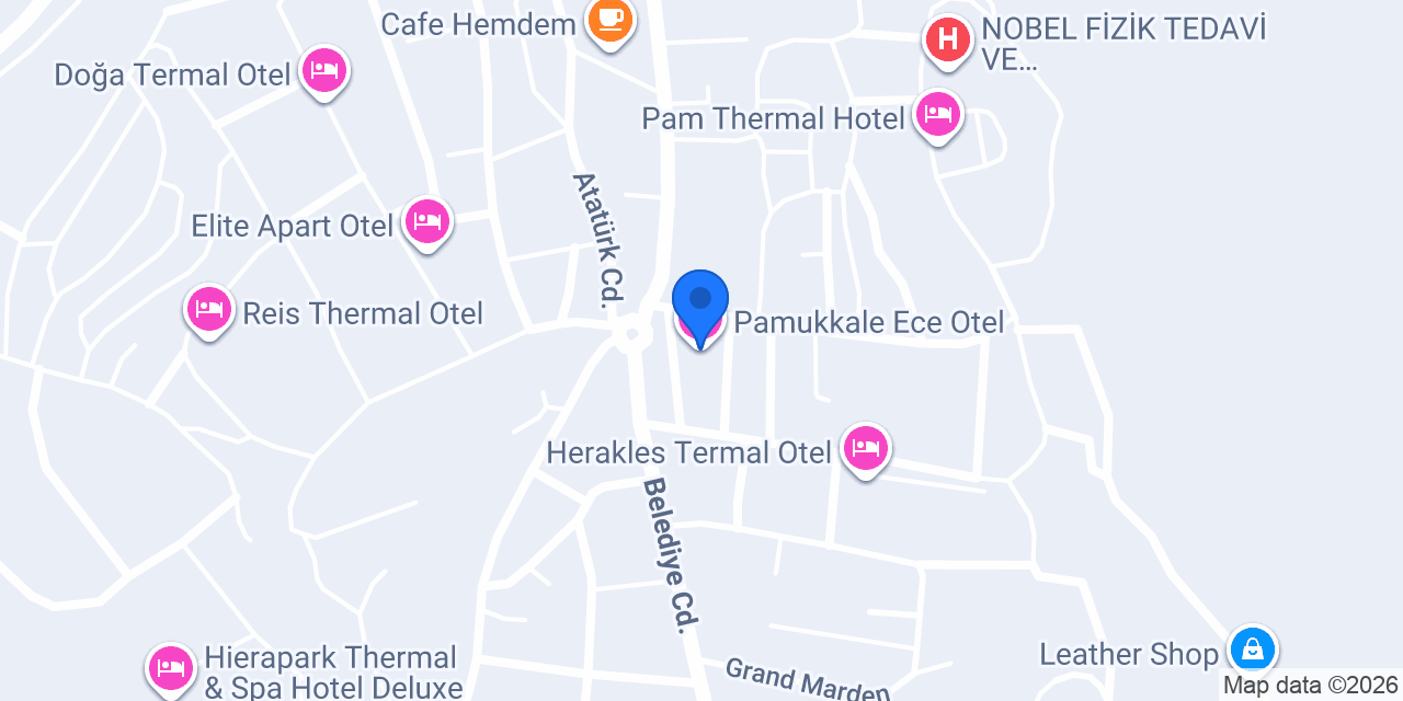 Pamukkale Ece Otel konumu