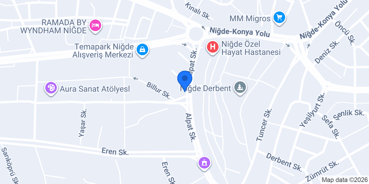 Niğde Hacettepe Taksi konumu