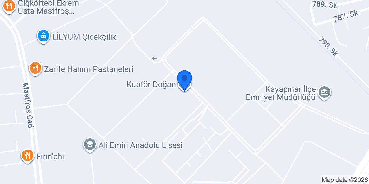 Kuaför Doğan konumu