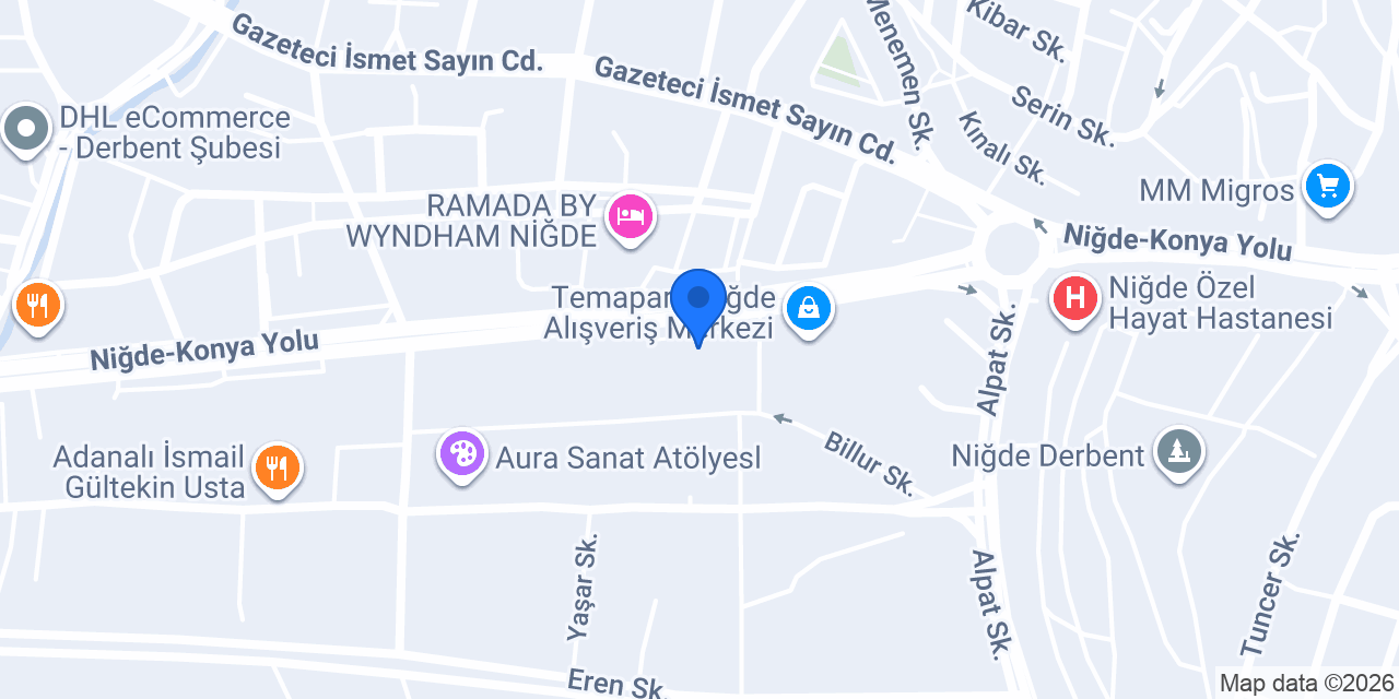 Yataş Bedding Niğde konumu