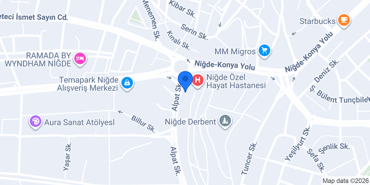 Yılmaz Taksi Niğde konumu