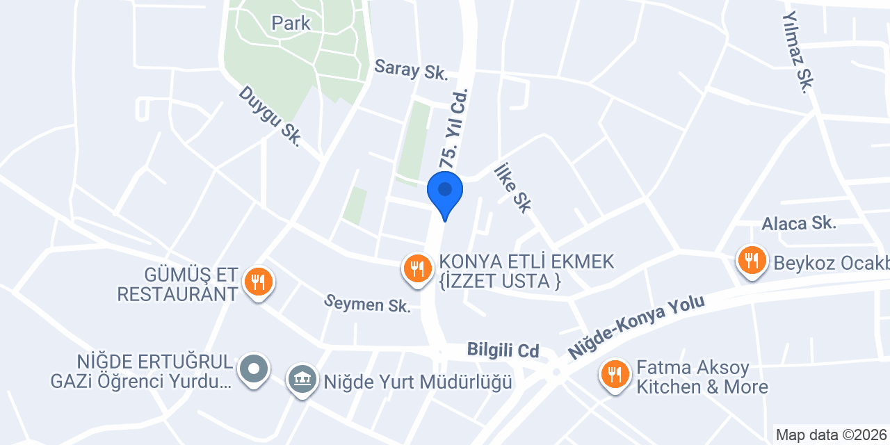 Niğde Çiçekçilik konumu