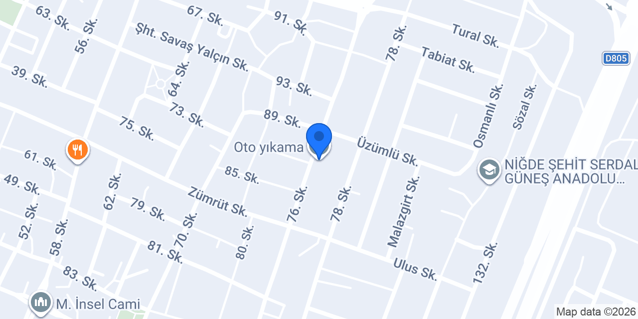Oto yıkama konumu