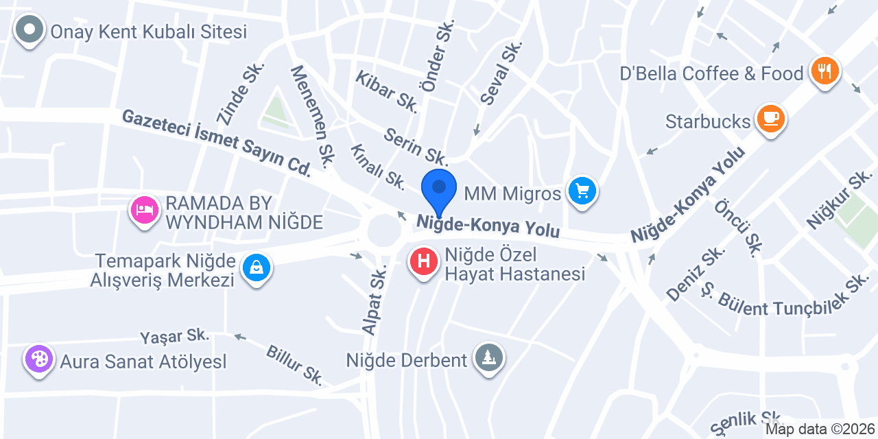 Antep Eli Lahmacun Niğde Temapark AVM konumu