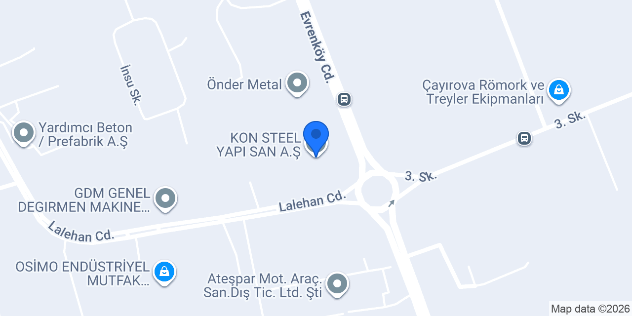KON STEEL YAPI SAN A.Ş konumu