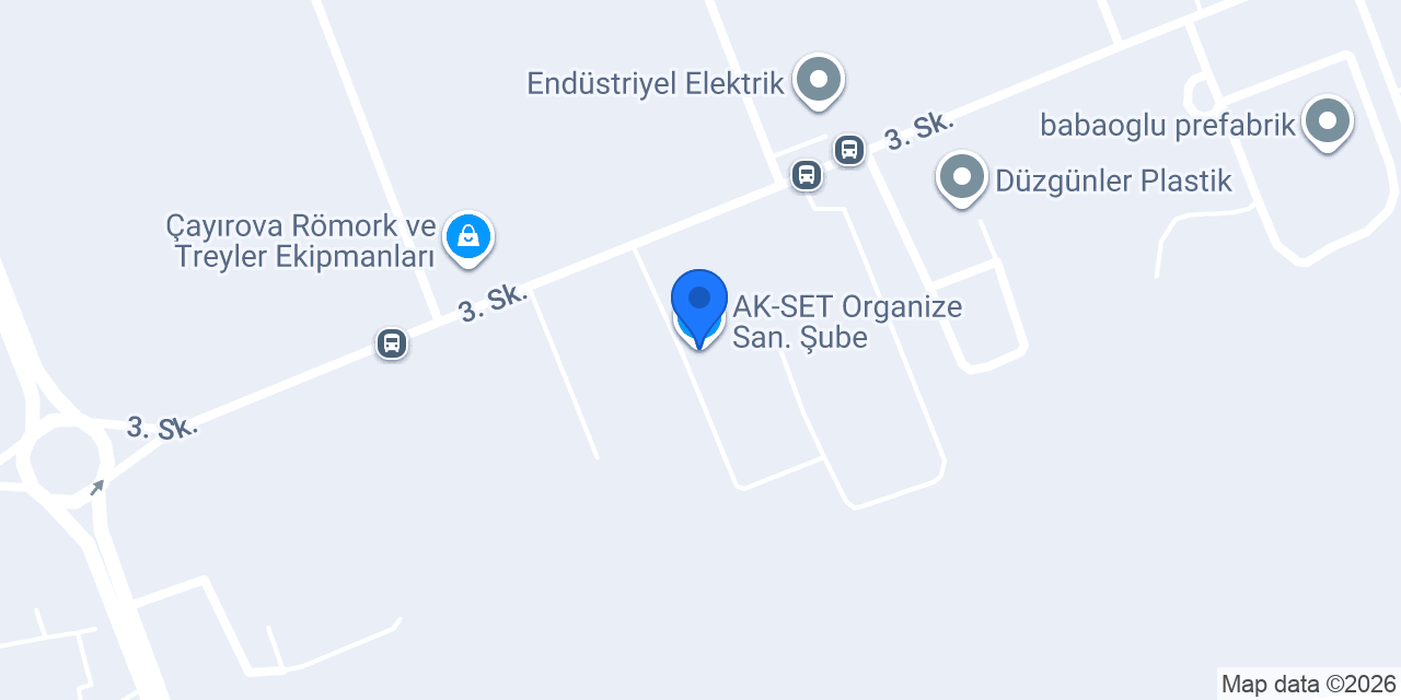 AK-SET Organize San. Şube konumu