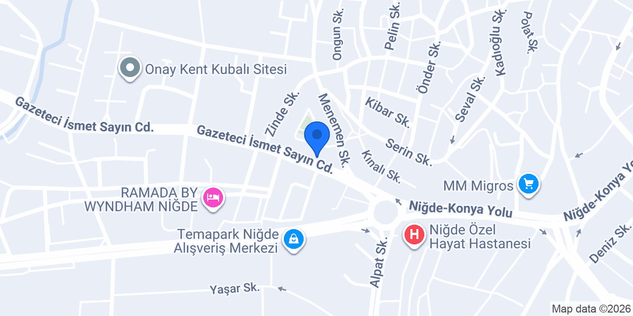 Evinay Niğde konumu