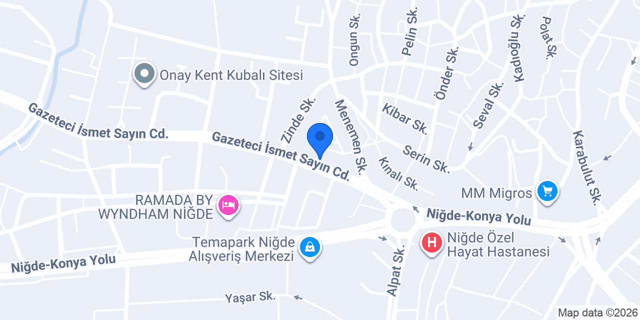 NİĞDE AKADEMİ VETERİNER KLİNİĞİ konumu
