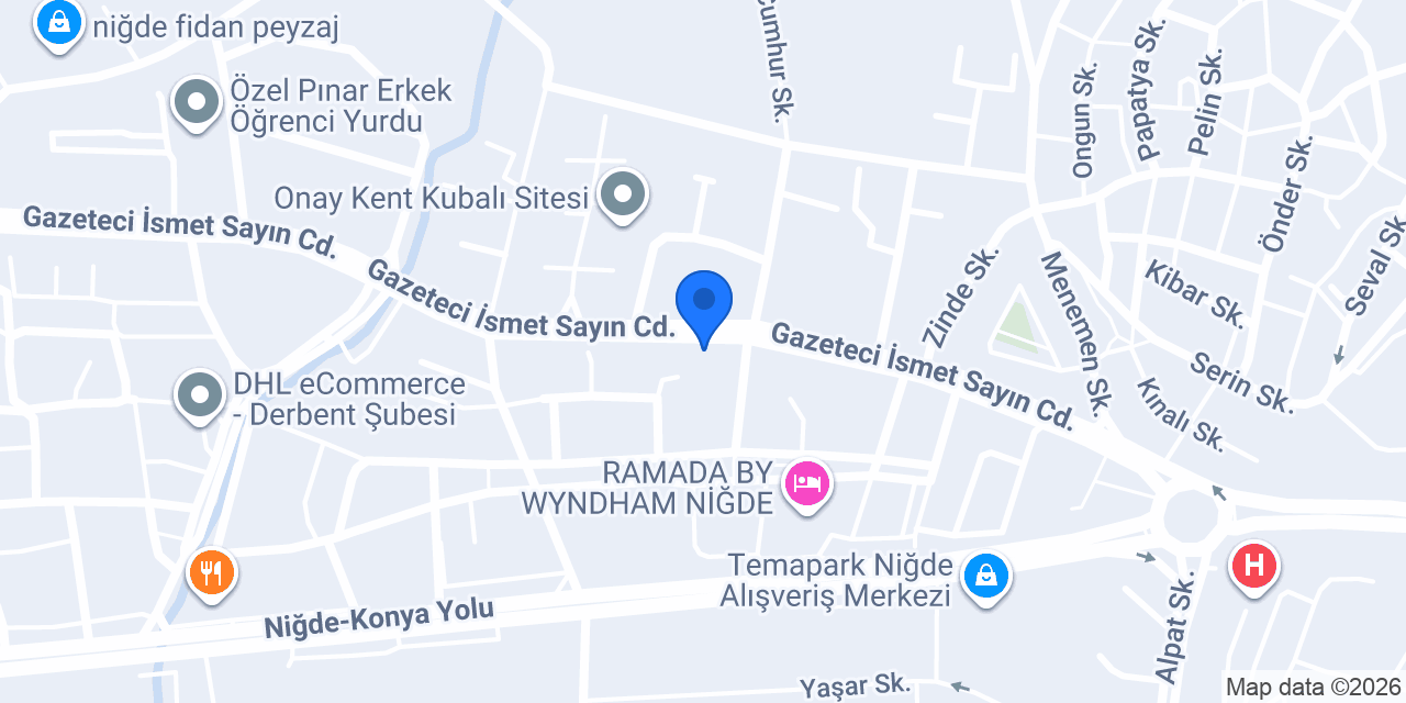 Niğde Veteriner Kliniği konumu