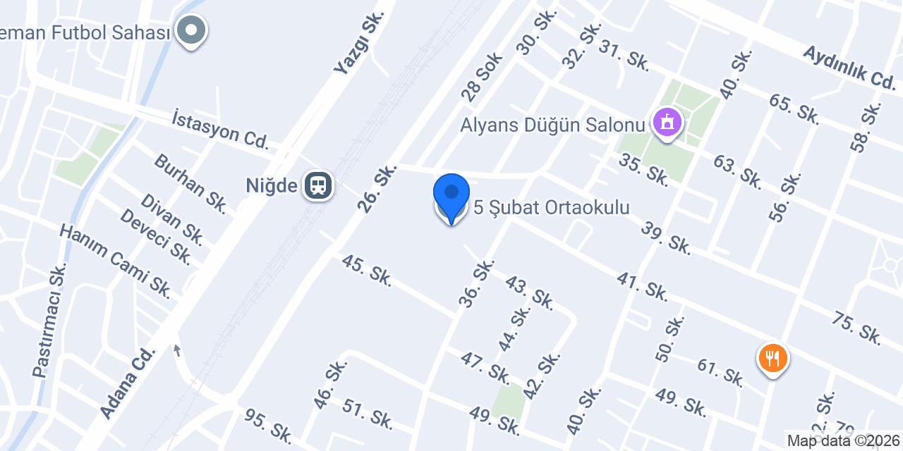 5 Şubat Ortaokulu konumu