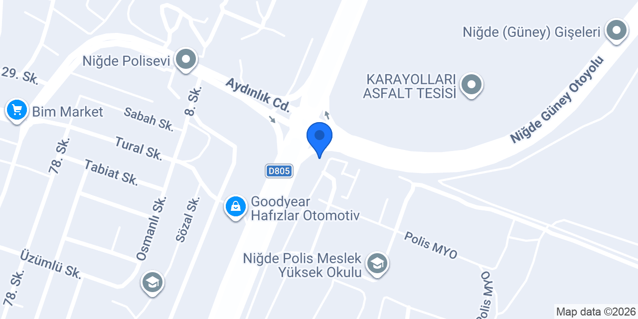 Niğde Taksi Niğde 7/24 konumu