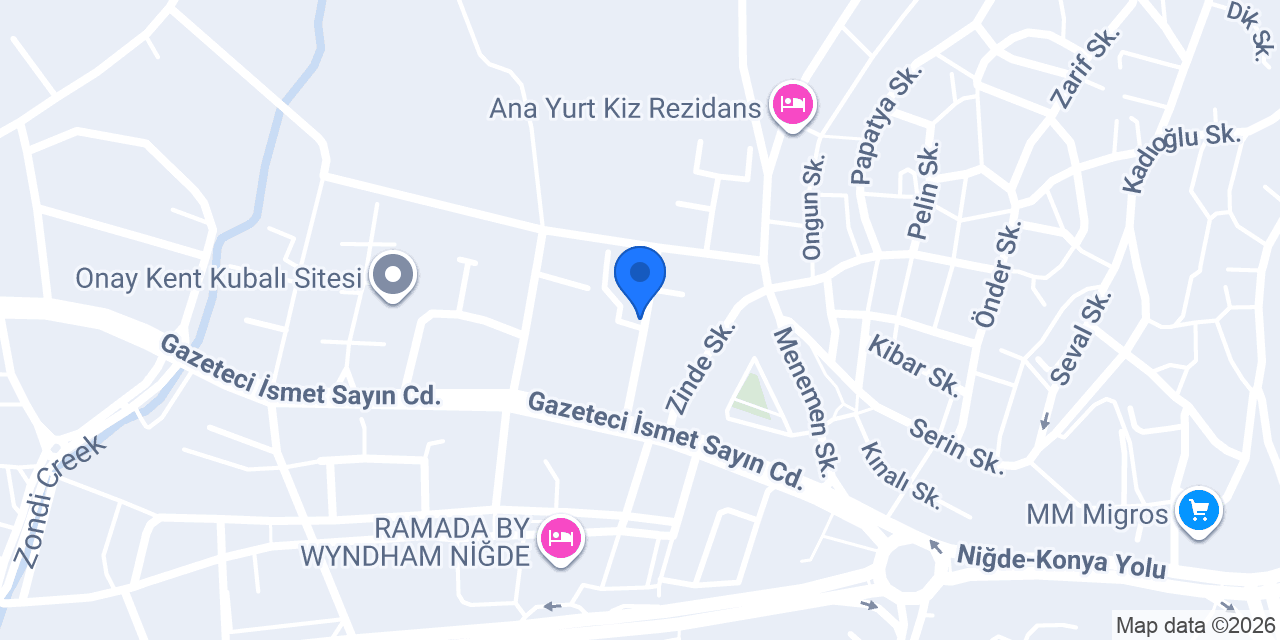 Niğde İnci Profiterol konumu
