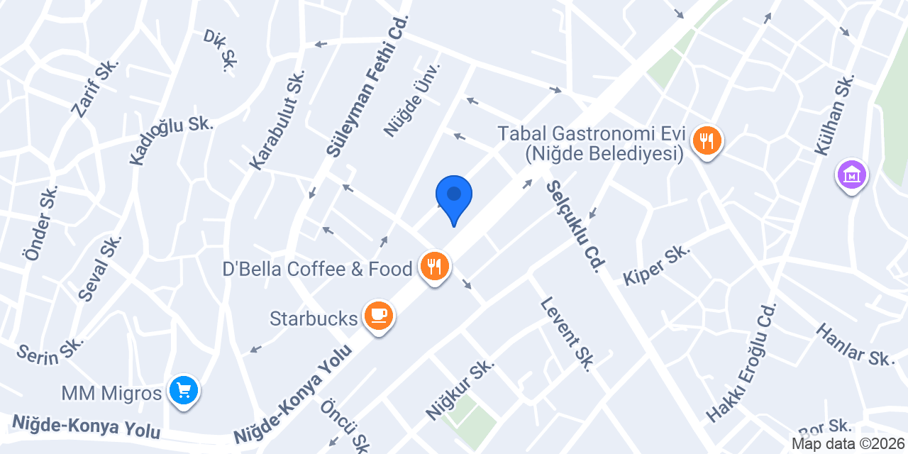 Niğde İlmare Pizza konumu