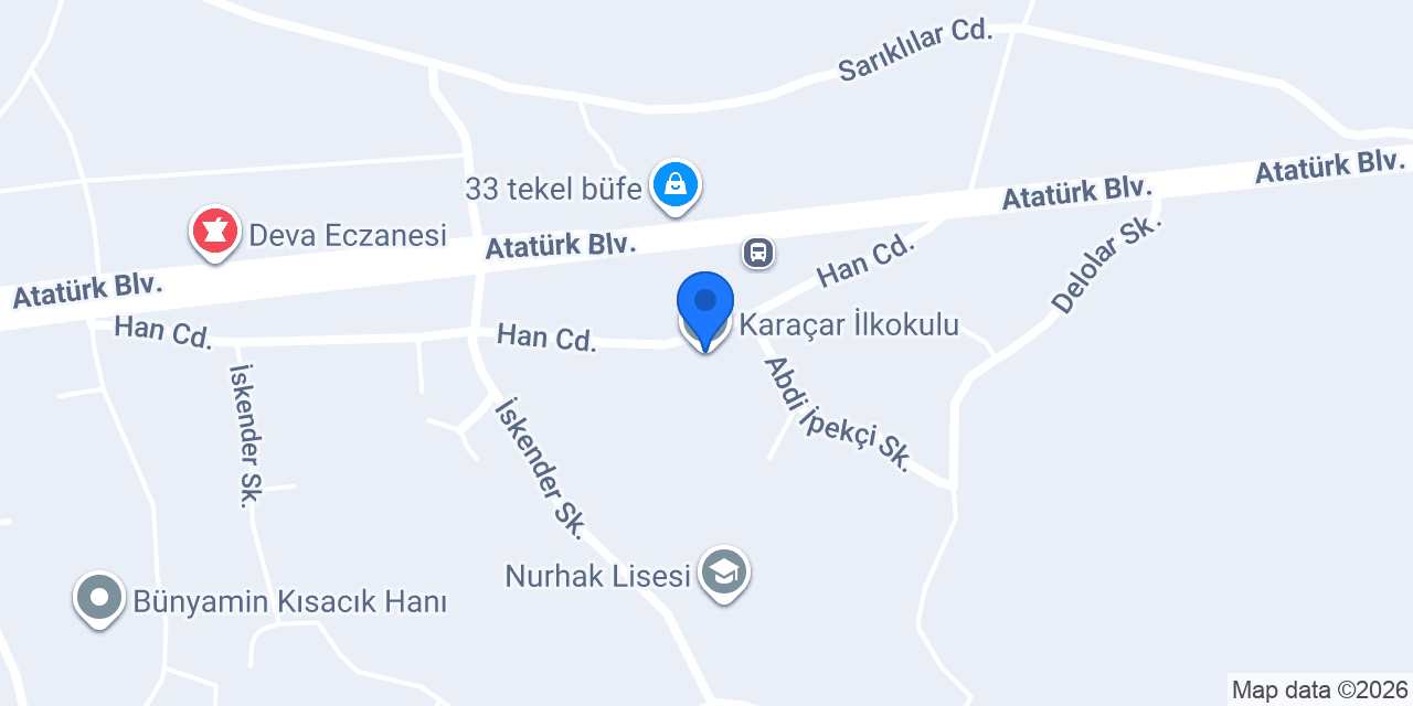 Karaçar İlkokulu konumu