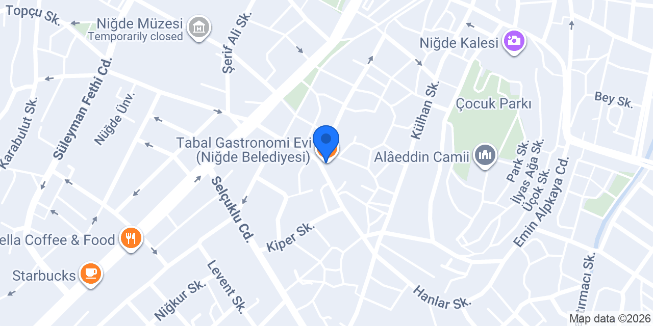 Tabal Gastronomi Evi (Niğde Belediyesi) konumu