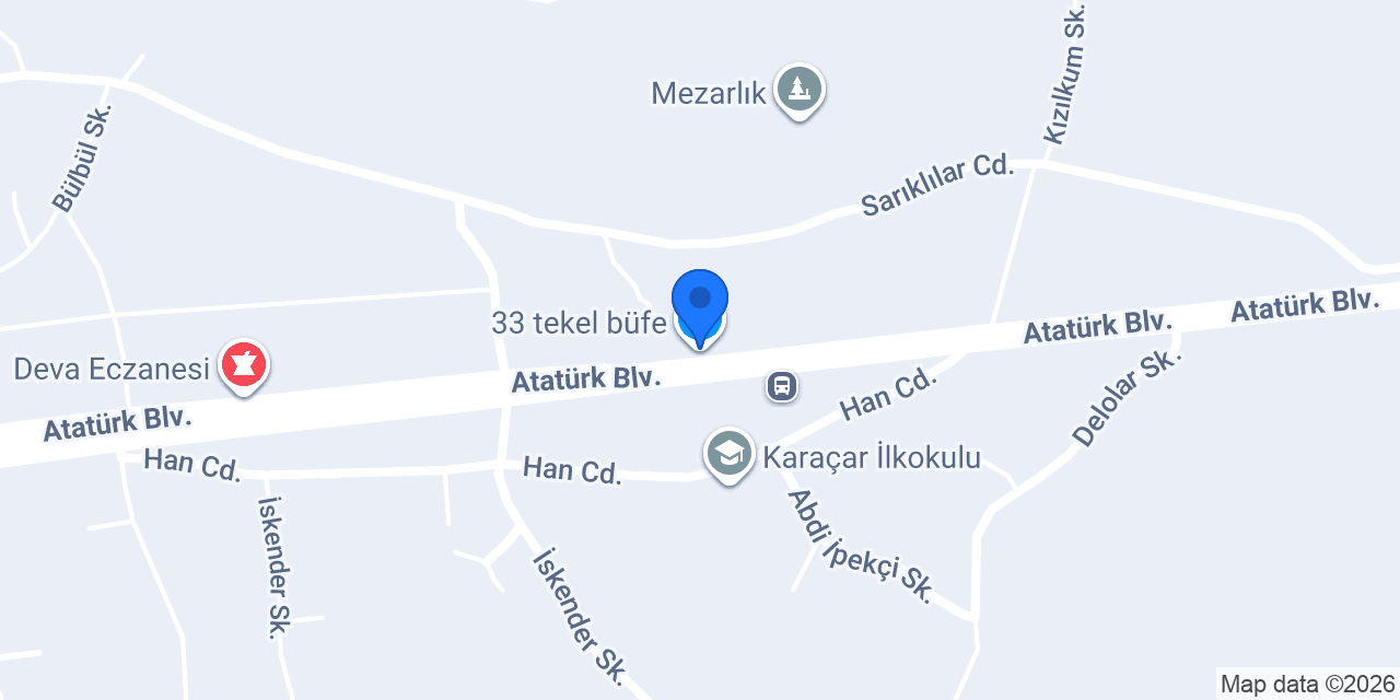 33 tekel büfe konumu