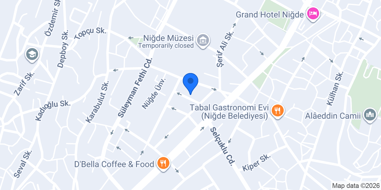 NİĞDE NOVA APART konumu