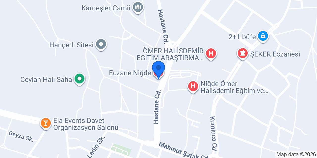 Eczane Niğde konumu