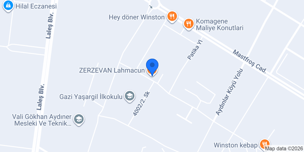 ZERZEVAN Lahmacun konumu
