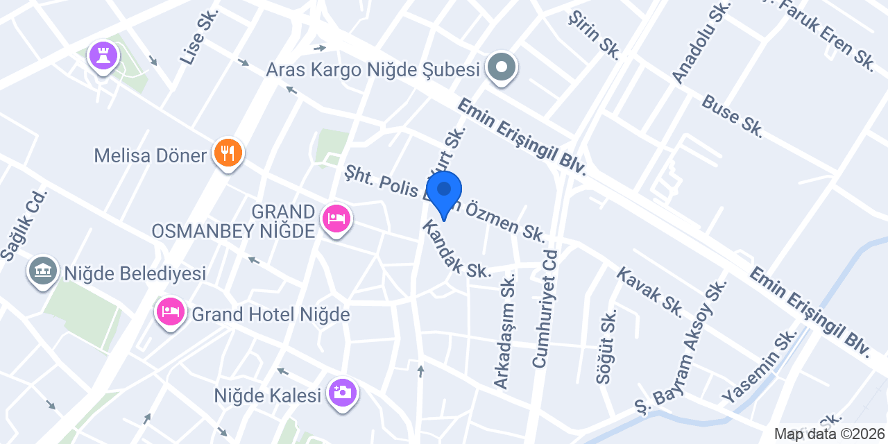 Niğde Taksi 7/24 konumu