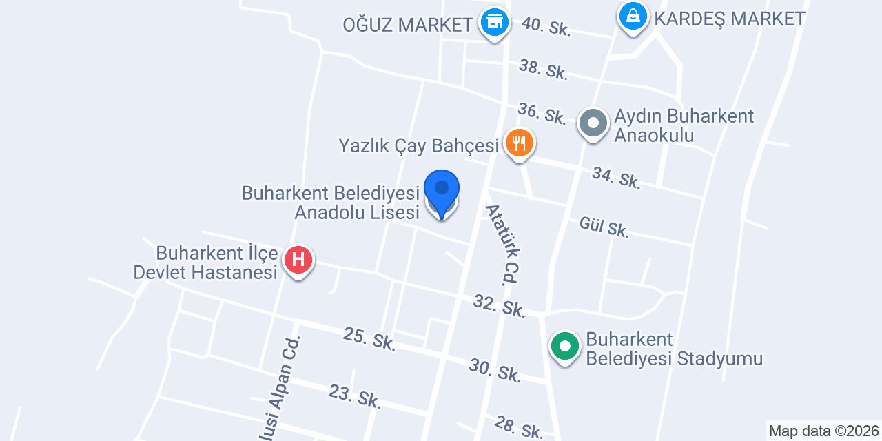 Buharkent Belediyesi Anadolu Lisesi konumu