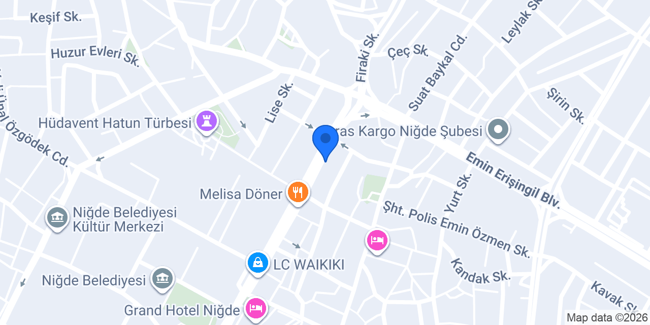Niğde Defterdarlığı konumu