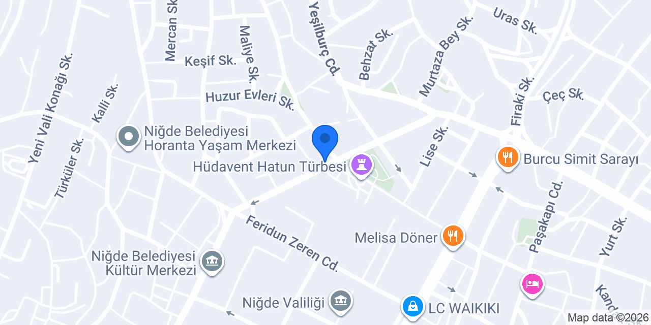 Niğde İl Sağlık Müdürlüğü konumu