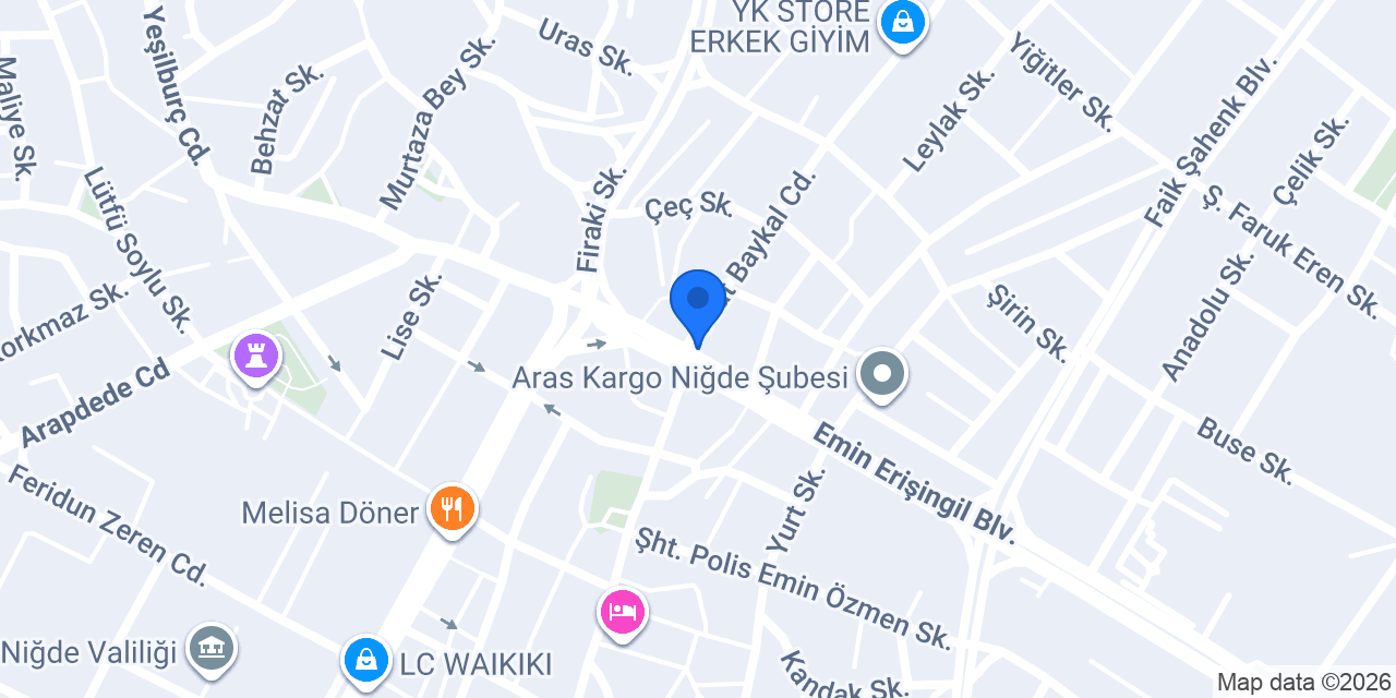 İnci çiçekçilik konumu