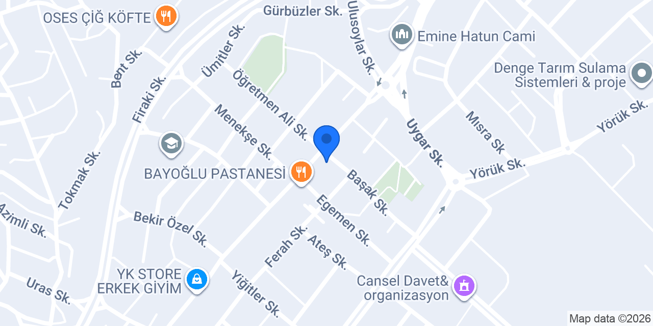 Ye bi dondurma ve tatlı konumu
